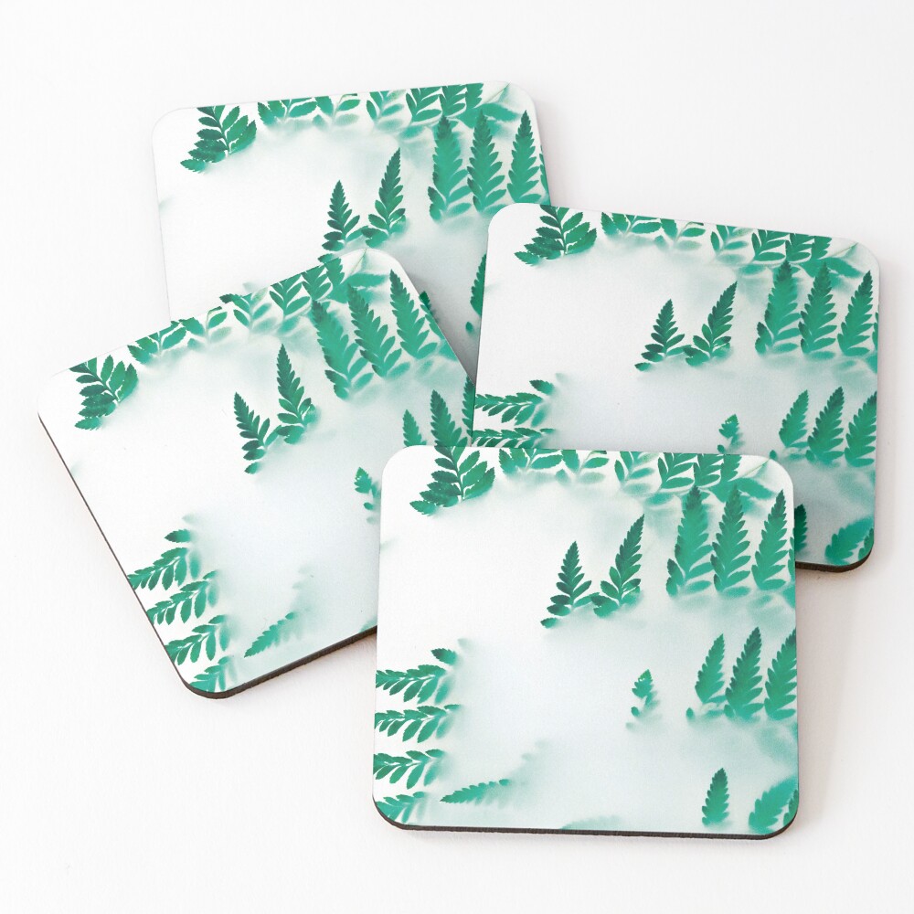 Foggy fern Coasters (Set of 4)
