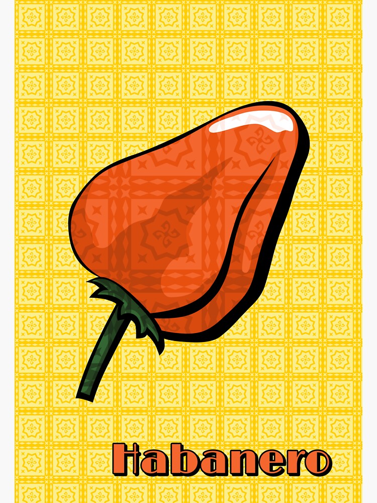 Thumbnail 3 of 3, Sticker, Habanero Chili Pepper designed and sold by ValerieDesigns.