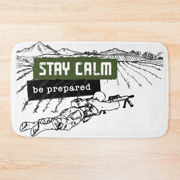 Item preview, Stay calm Be Prepared Sniper Mountain designed and sold by Arassa Design.
