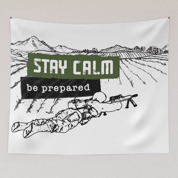 Item preview, Stay calm Be Prepared Sniper Mountain designed and sold by Arassa Design.