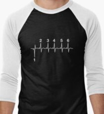 Motorcycle Heartbeat Gear Shift Men's Baseball ¾ T-Shirt