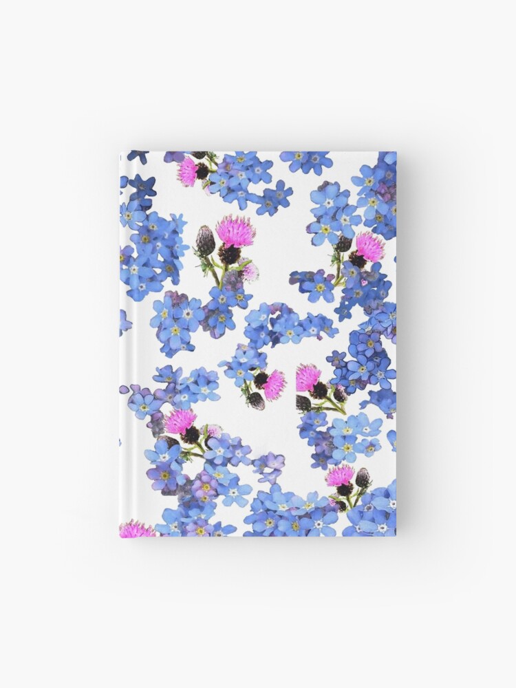 Forget Me Not And Thistle Watercolour Flowers Hardcover Journal By Estrelladlt Redbubble