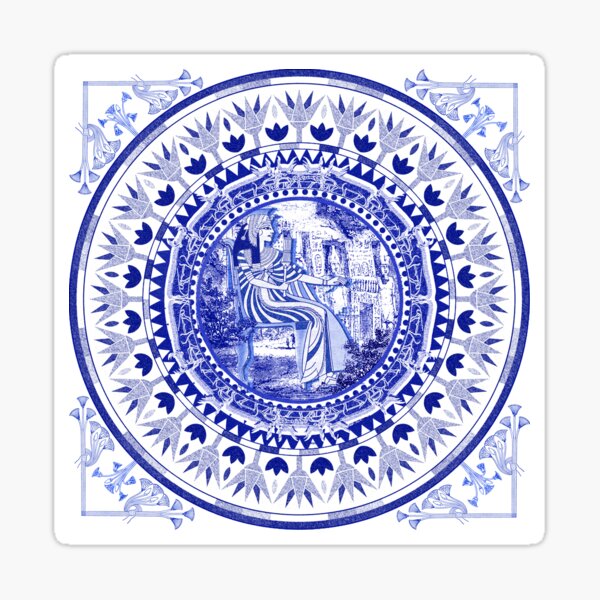 Egyptian Blue and White Nefertari (SPODE INSPIRED) Sticker