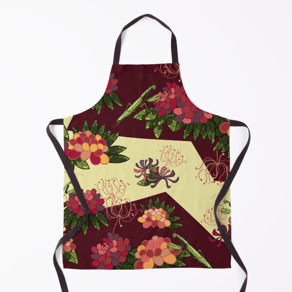 Item preview, Mantis and peony on burgundy designed and sold by patternsbymira.
