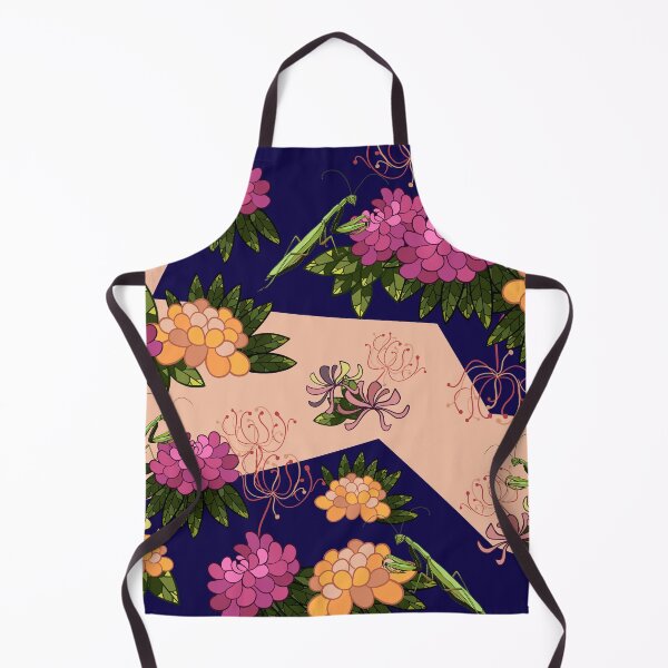 Item preview, Mantis and peony on navy designed and sold by patternsbymira.