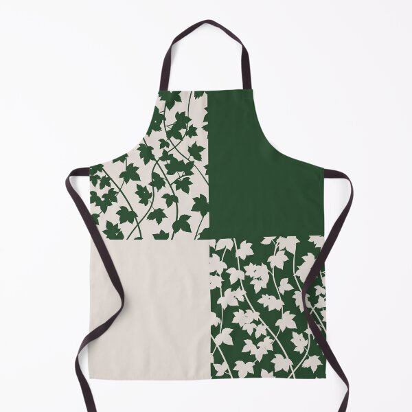 Item preview, Green leaf vines on beige chequered pattern designed and sold by patternsbymira.