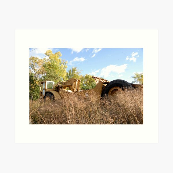 Land Grader parked in the grass Art Print