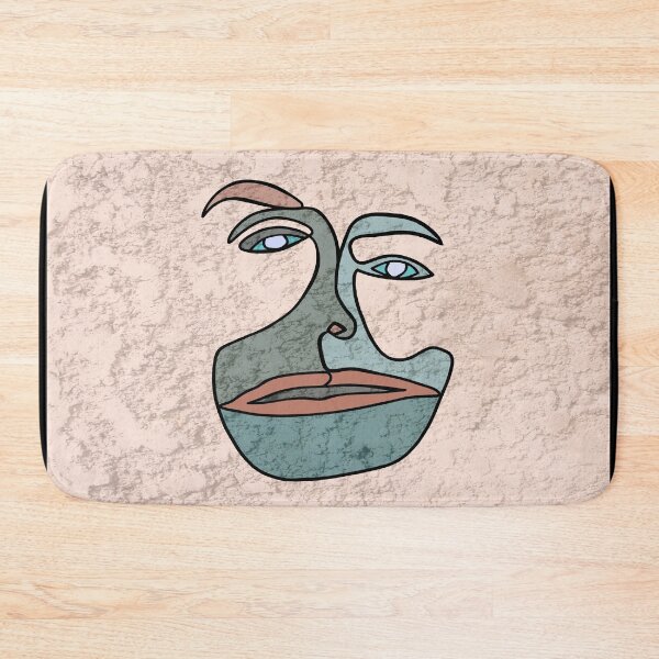 Item preview, Green Face design on a light rose background. decorating, interiors designed and sold by jayne0524.