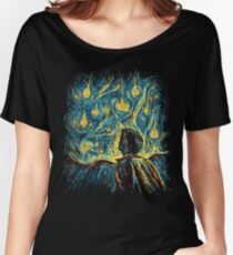 Camiseta ancha para mujer Ángeles, están cayendo (sobrenatural)