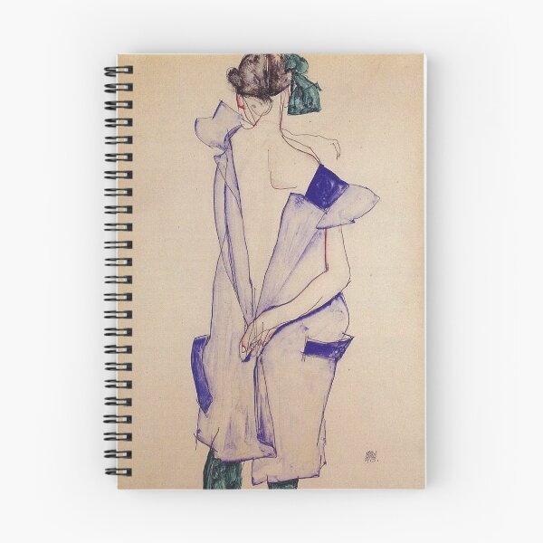 Item preview, Egon Schiele - Standing Girl In A Blue Dress And Green Stockings Back View 1913 designed and sold by artcenter.