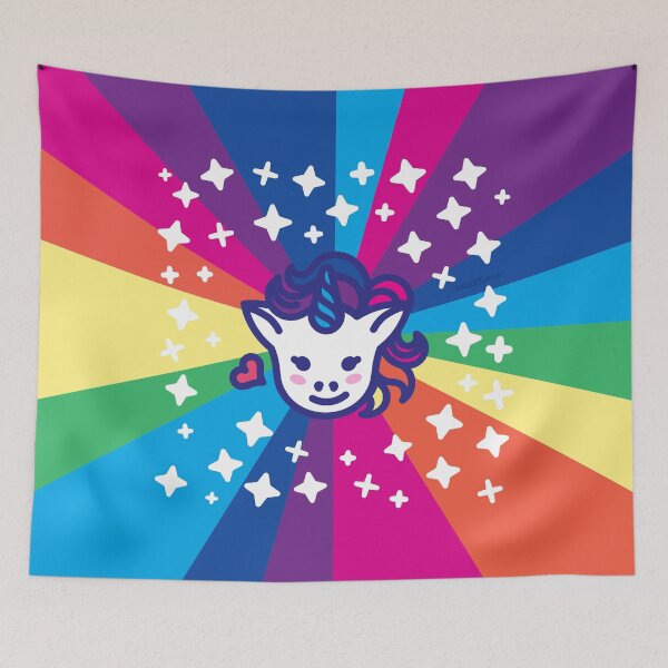 Item preview, Yuni baby the unicorn - glowing white stars in rainbow color designed and sold by TokiPY.