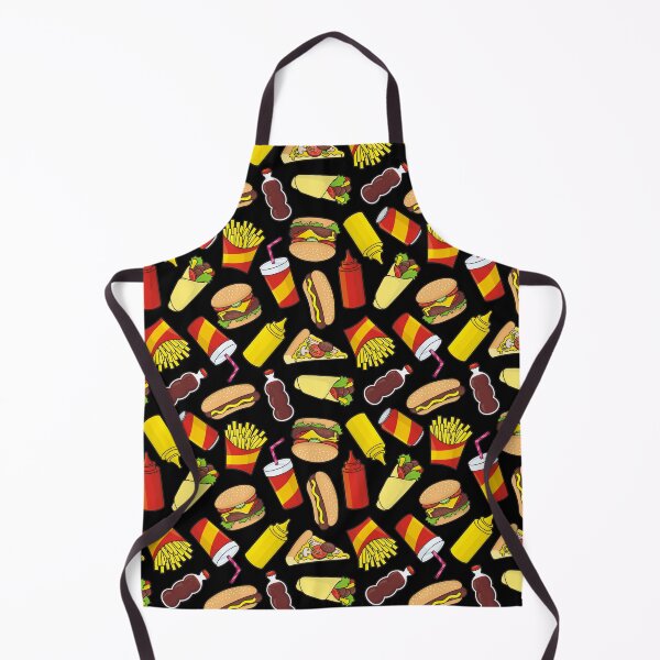 Item preview, Colored Fast Food Icons Pattern designed and sold by sifis.