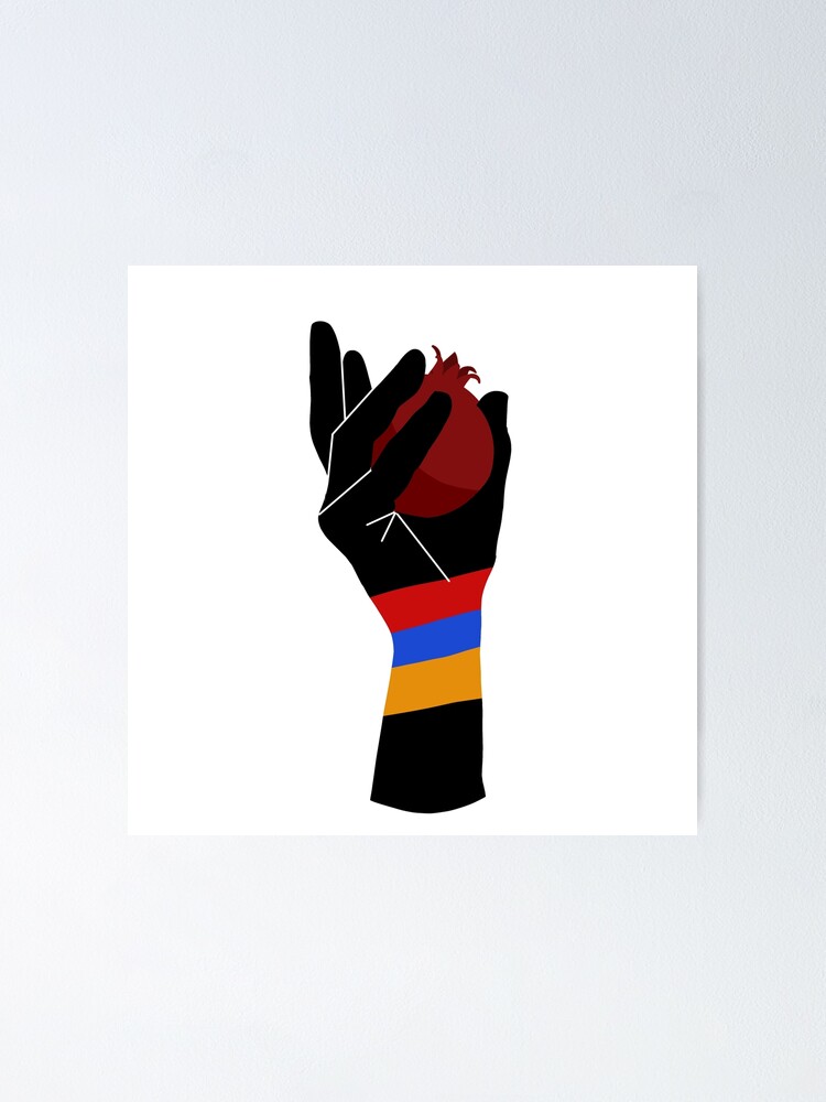 Armenische Hand Mit Granatapfel Poster Von Cqndyart Redbubble