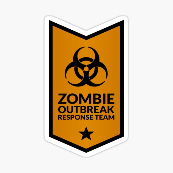 Wall Mural Zombie Outbreak Warning Stickers / Labels 