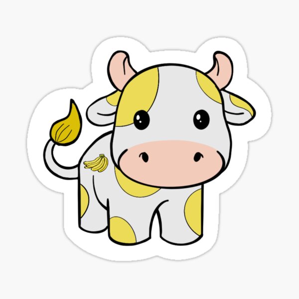 Banana Cow Stickers Redbubble - strawberry cow onesie roblox