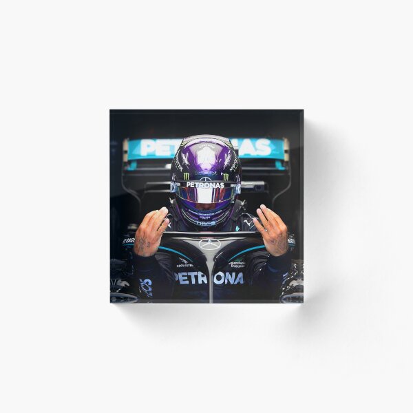 Lewis Hamilton getting ready to race for the 2020 Hungarian Grand Prix Acrylic Block