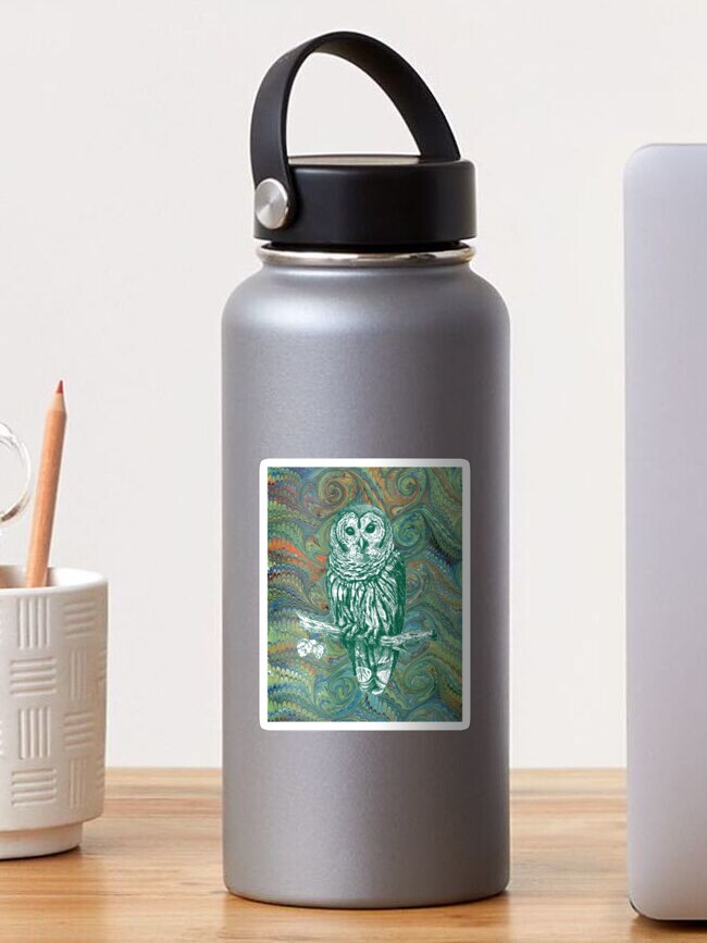 Thumbnail 1 of 3, Sticker, The Owl in the Library designed and sold by MeganSteer.