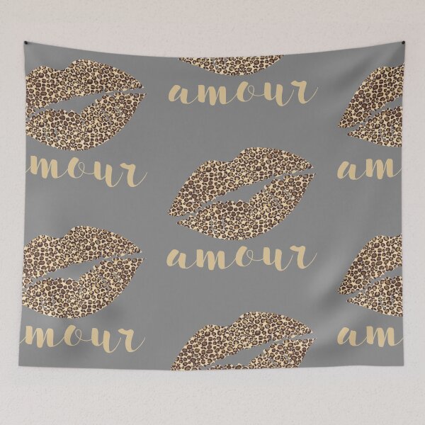 Item preview, Amour (love) French Leopard Print Lips designed and sold by DavJen.