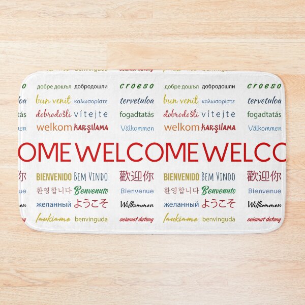 Item preview, Welcome phrase in different languages designed and sold by Minimalist Quotes and Sayings.