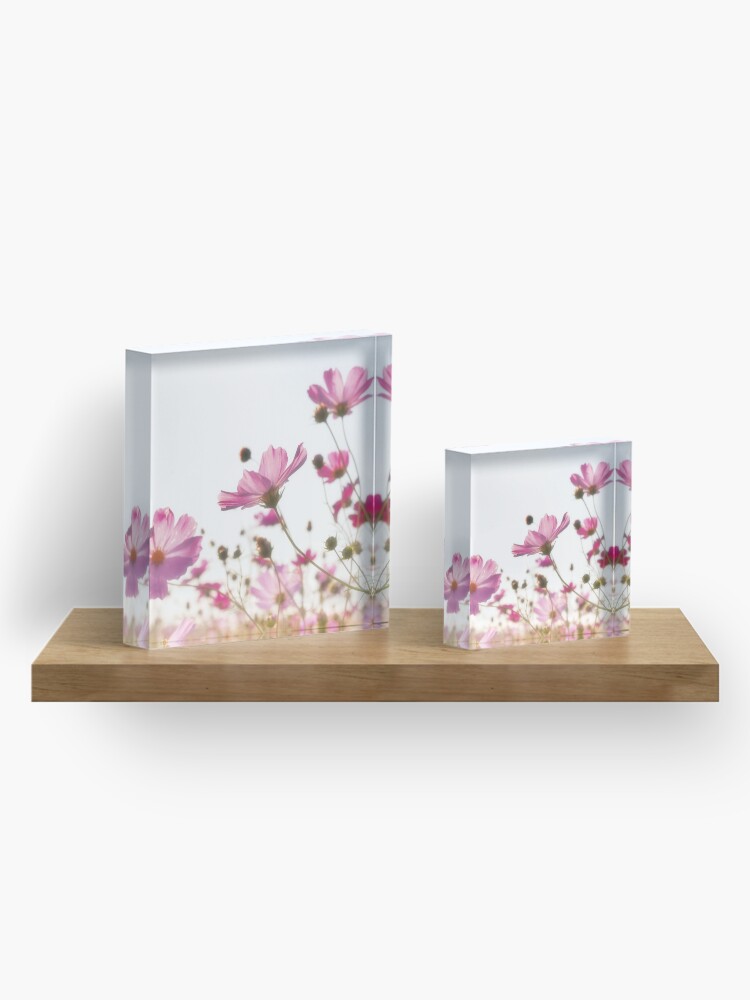 Alternate view of Pink flowers Acrylic Block
