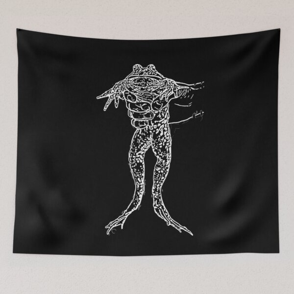 Item preview, White Frog Gigger holding a frog after gigging with one hand designed and sold by frankheights.