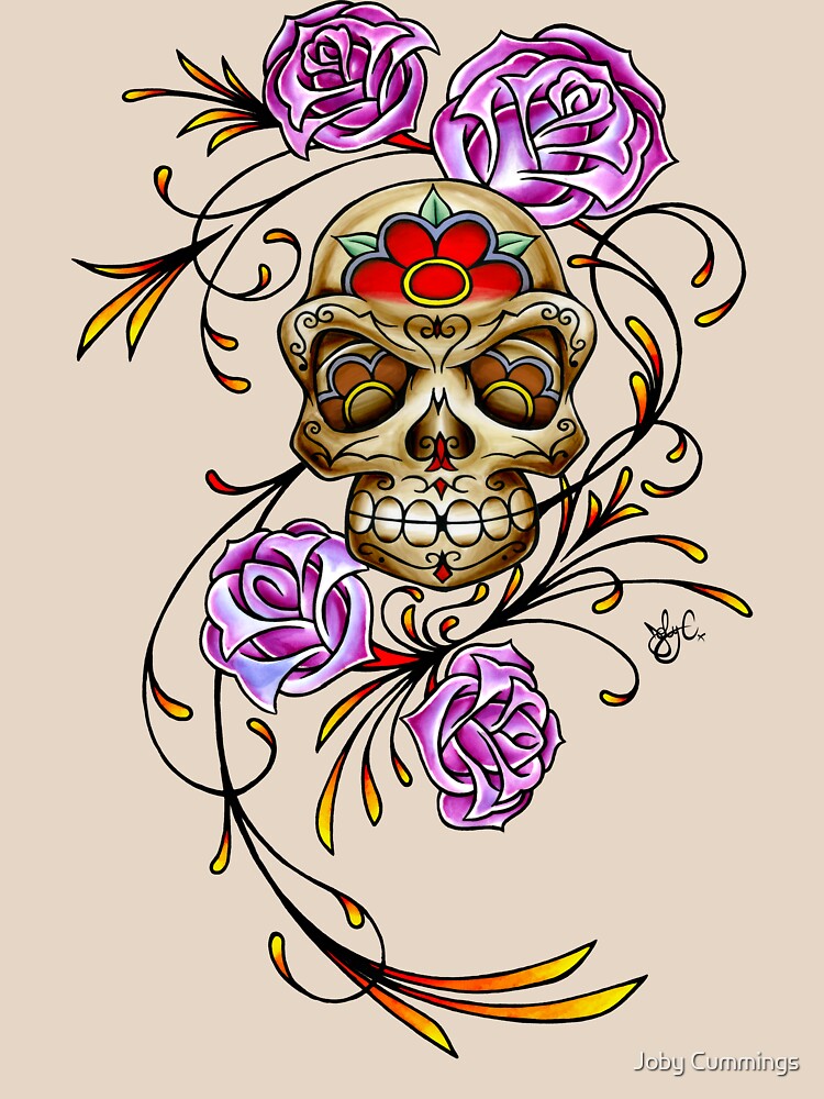 Thumbnail 3 of 3, Fitted T-Shirt, The Rosey Muertos designed and sold by jabwai.