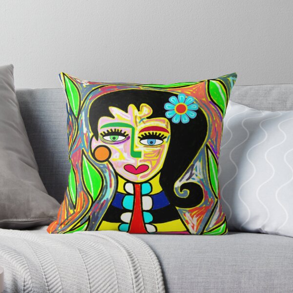 Colorful Big Eyes Abstract Throw Pillow Cover Made by Artist Fun Weird  Unusual Original Art Decor for Bedroom Couch Pillows Gift Ideas 