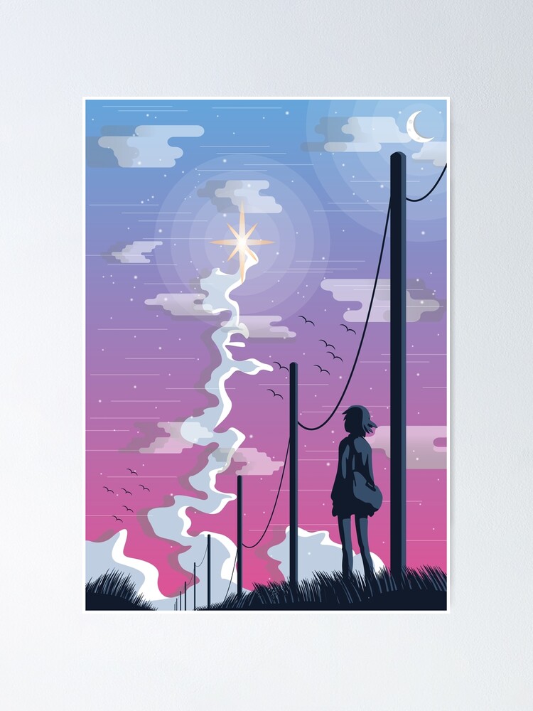 A Rocket Launch 5 Centimeters Per Second Poster By Sirberry Redbubble