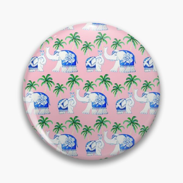 Item preview, Chinoiserie elephants with palms on pink designed and sold by MagentaRose.