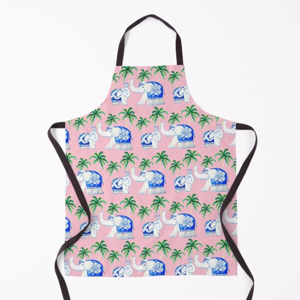 Item preview, Chinoiserie elephants with palms on pink designed and sold by MagentaRose.