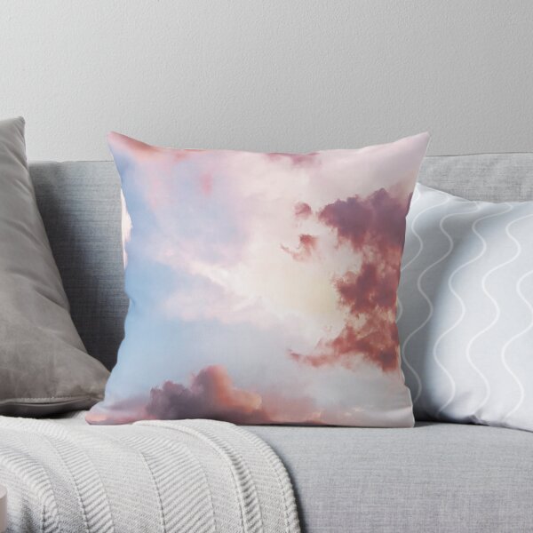 Pink clouds Throw Pillow