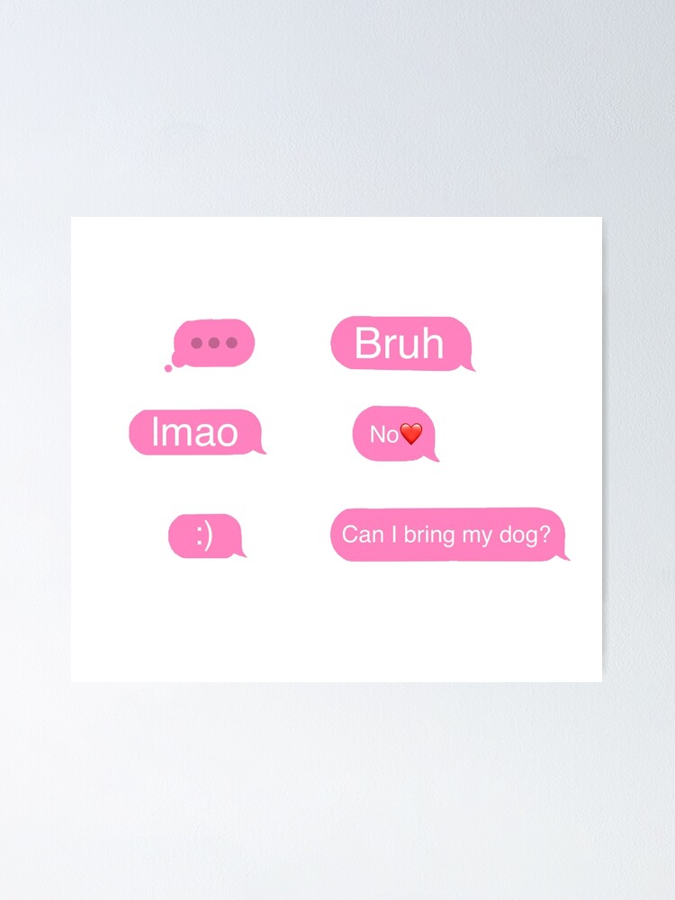 "Funny Pink Text Message Bubbles Pack" Poster by JanDesigns1 Redbubble