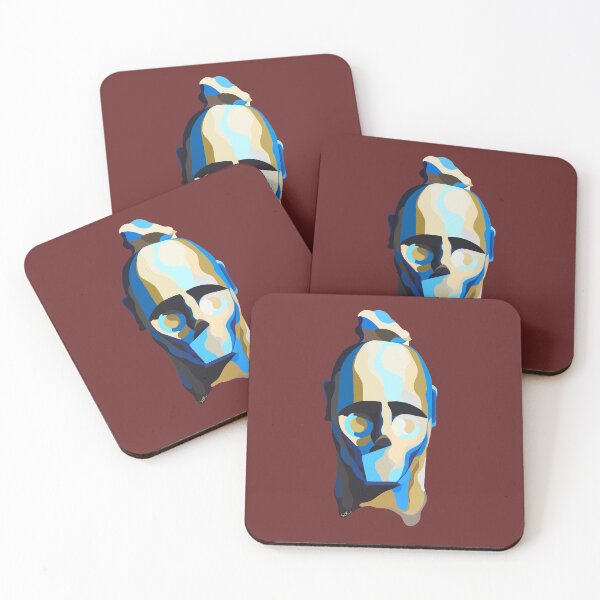 Item preview, Gigante di monteprama geometric head illustration by stegoworldart designed and sold by Stegoworldart.