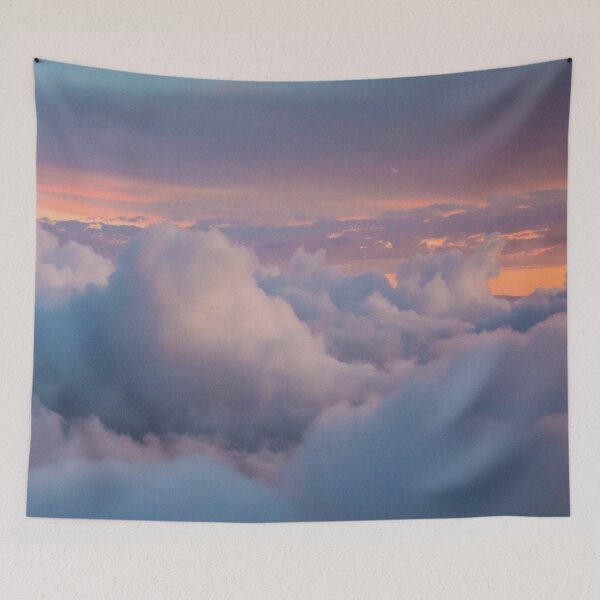 Item preview, Blue Pink Sky with Clouds - Dreamy Pastel Sky Photography designed and sold by ColorsHappiness.