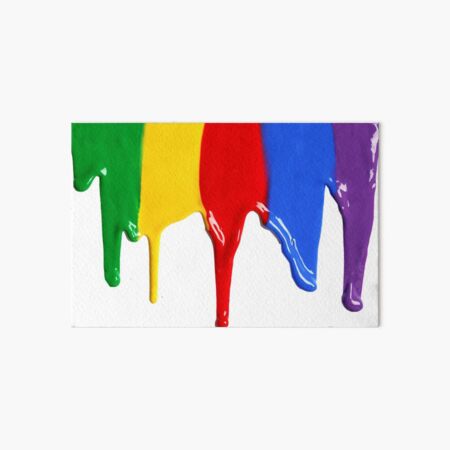 Colorful Neon Rainbow Paint Drips Art Board Print for Sale by