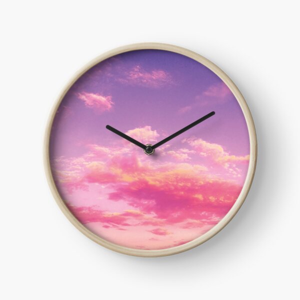 Purple sky, pink clouds Clock