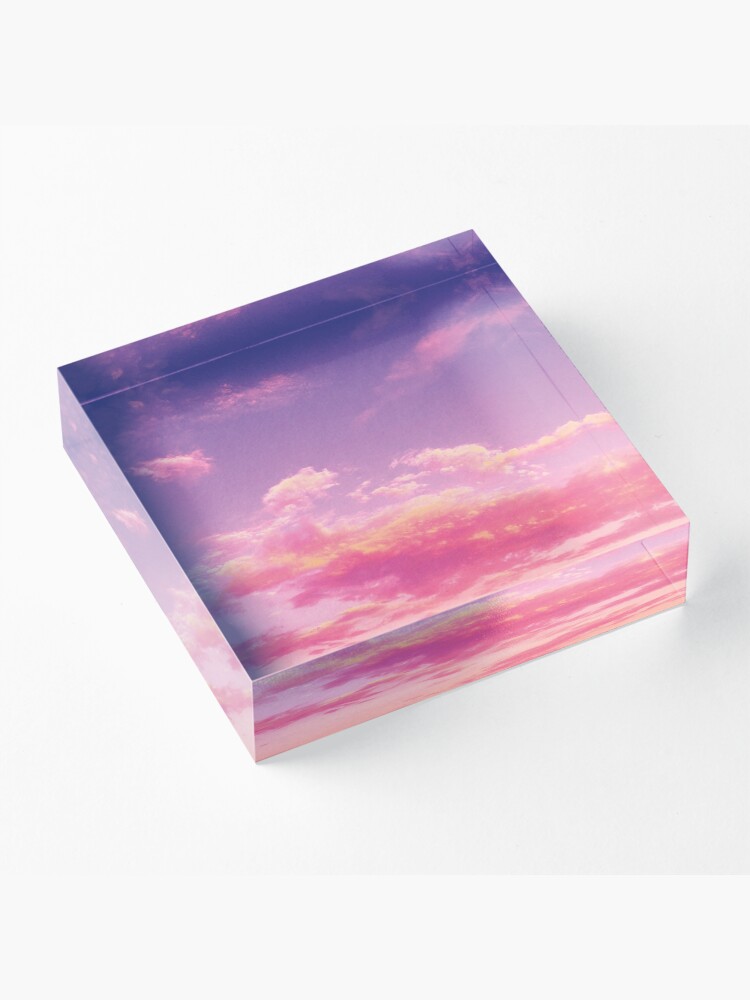 Alternate view of Purple sky, pink clouds Acrylic Block
