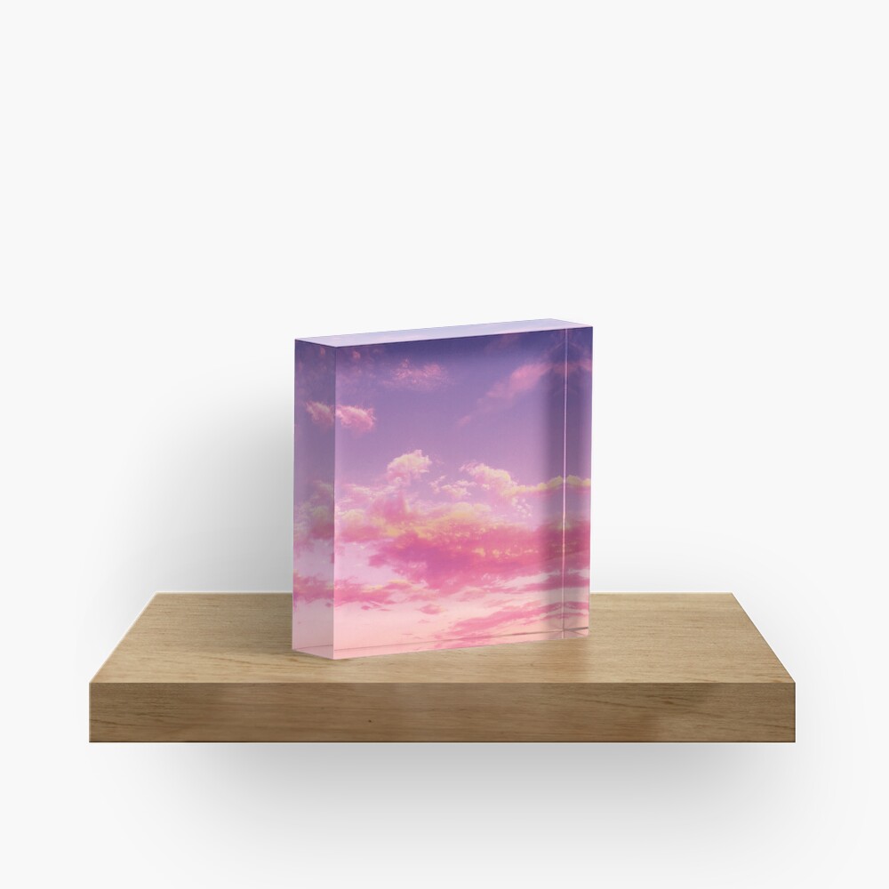 Purple sky, pink clouds Acrylic Block