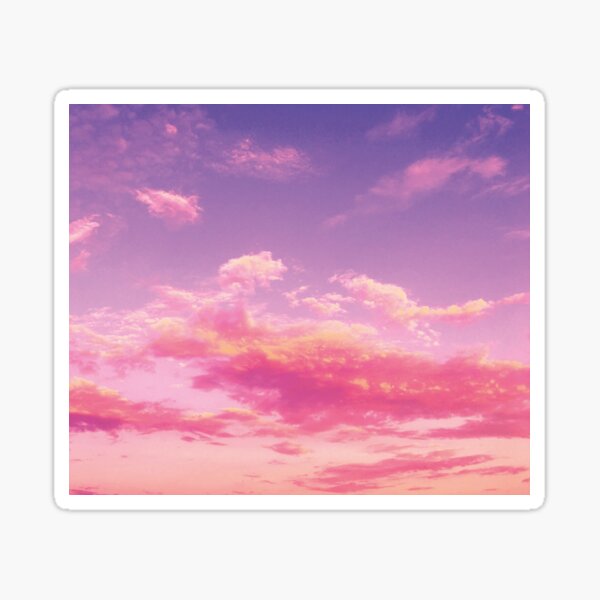 Purple sky, pink clouds Sticker