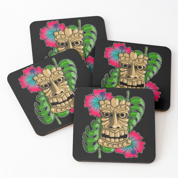 Item preview, Poplar Wooden Tiki with Pink & Blue Flowers designed and sold by thecraftace.