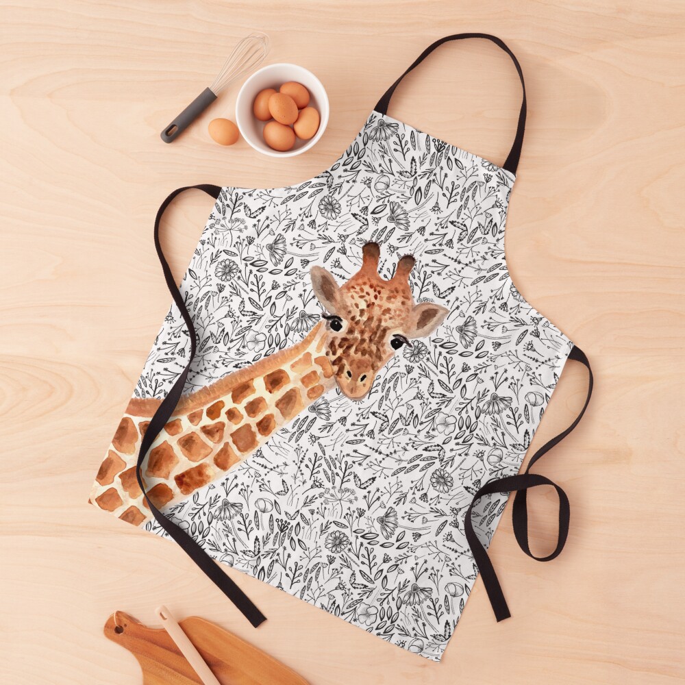 Watercolor Giraffe Apron