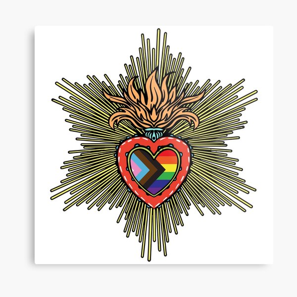 Progress PRIDE Heart Metal Print