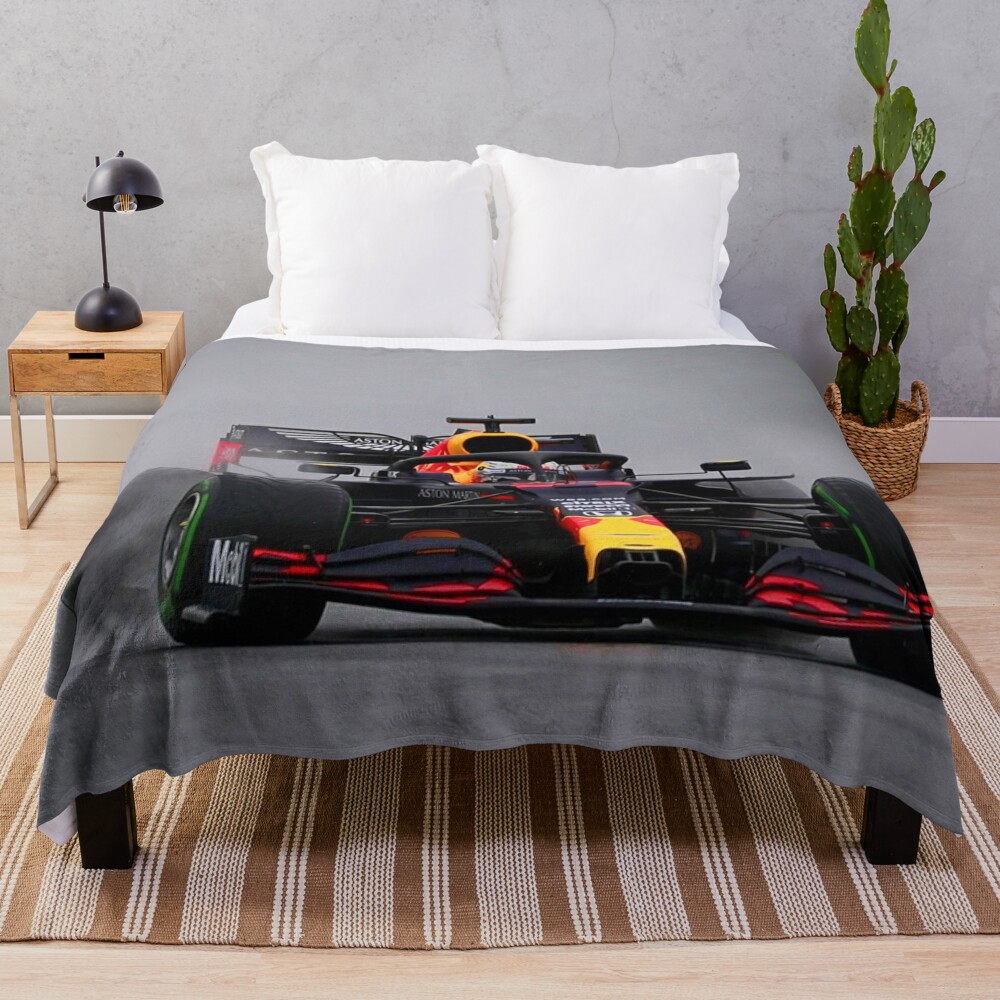 Buy Now Max Verstappen making a spray during the 2020 Hungarian Grand Prix Throw Blanket Bl-9KXY7XX9