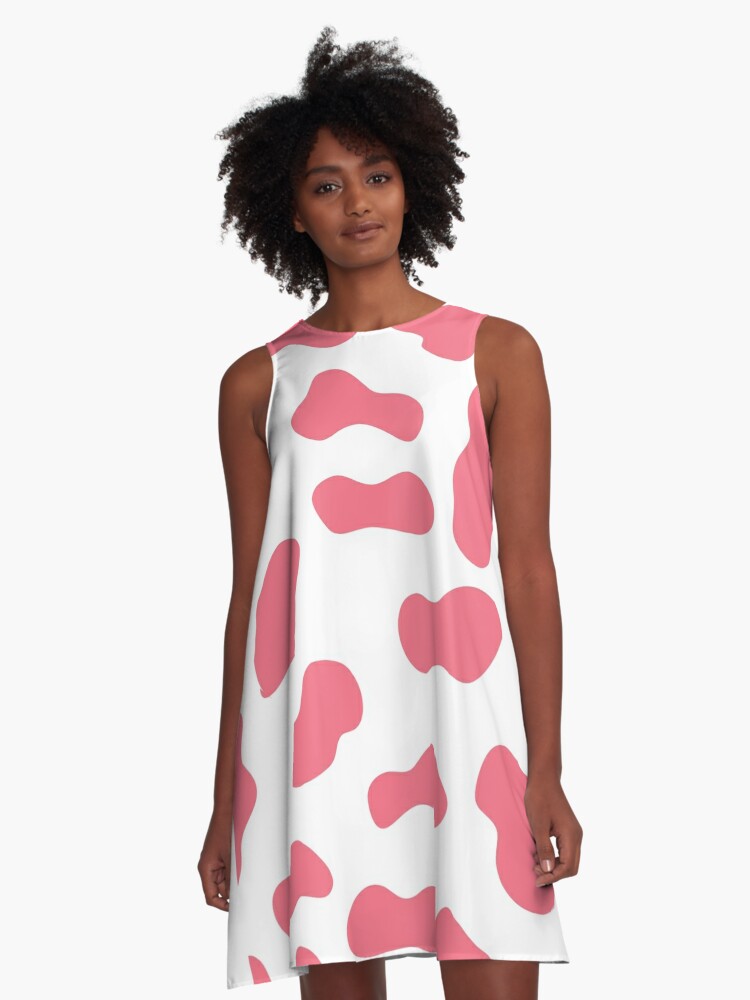 pink cow print dress