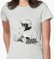 Chimp poker Women's Fitted T-Shirt