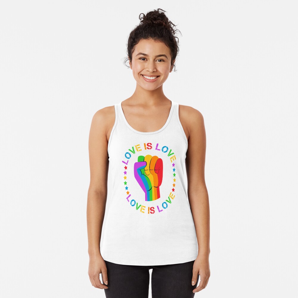 Discover Love Is Love Racerback Tank Top
