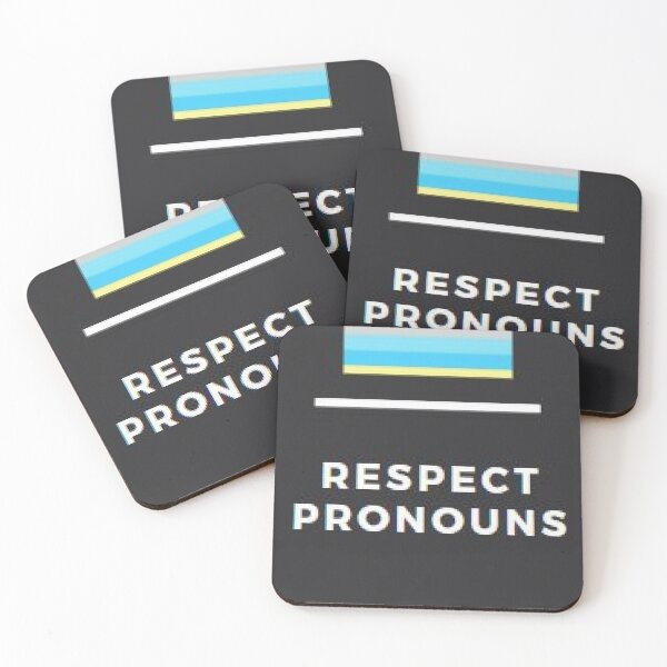 Item preview, Respect Pronouns - Small Non-binary Pride Rectangle - Genderflux designed and sold by thesassypanda.