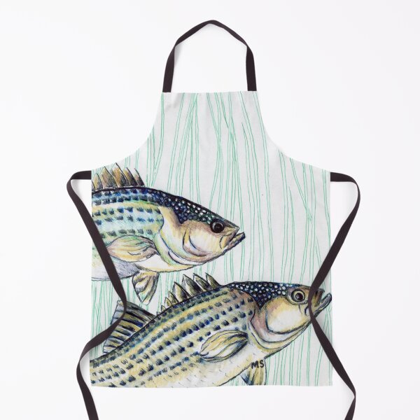 Item preview, "New School" Striped Bass Fish Illustration  designed and sold by Michelebuttons.