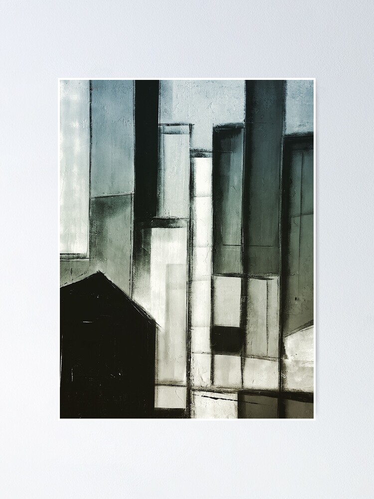 "Skyline Urban Modern Art Los Angeles Black White Contemporary