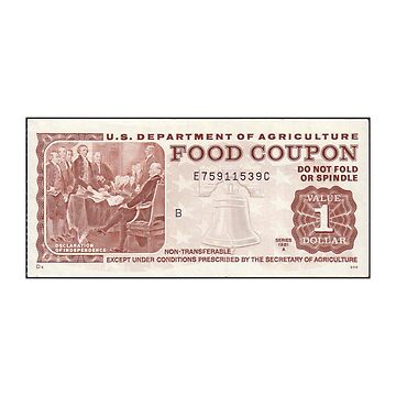 Retro One Dollar Food Stamp 90 s Sticker